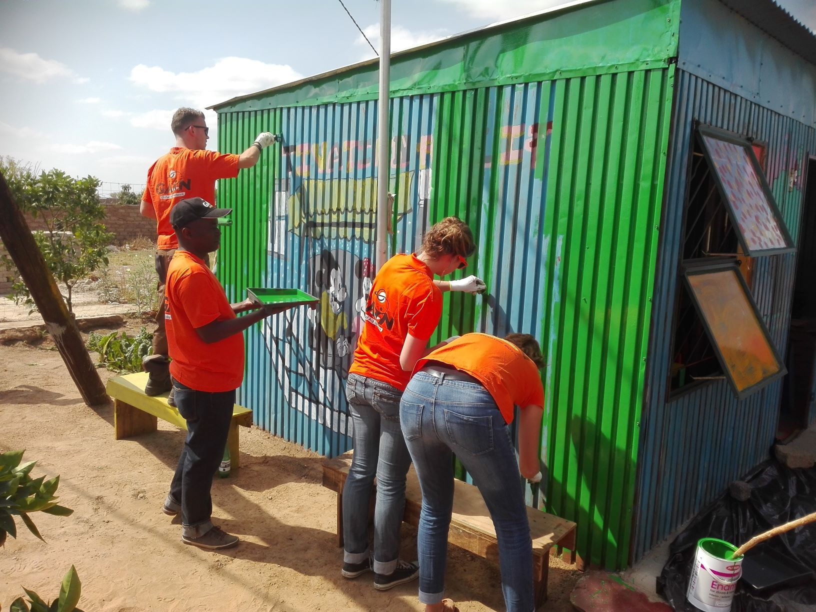 Volunteer team from Holland painting the buildings 2